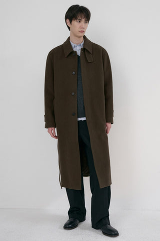 UNISEX BELTED CASHMERE MAC COAT MOCHA BROWN