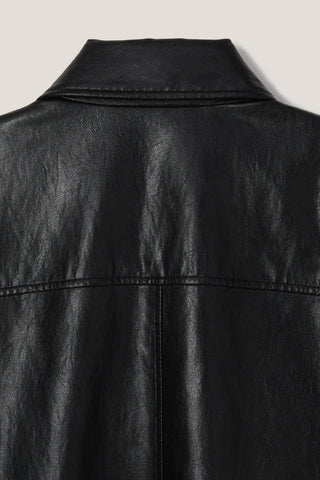 UNISEX ALTER-LEATHER HALF JACKET BLACK