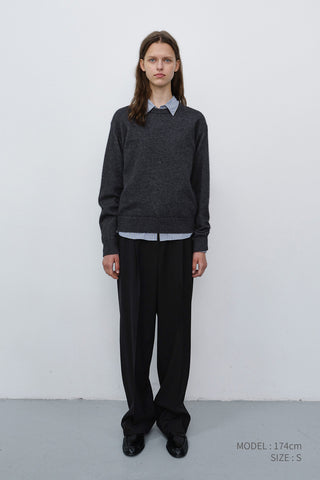 UNISEX ESSENTIAL CREWNECK SWEATER CHARCOAL GREY