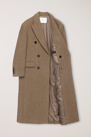 UNISEX TAILORED DOUBLE-BREASTED COAT CAMEL