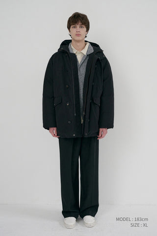 UNISEX GOOSE DOWN PARKA JACKET BLACK