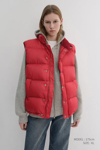 UNISEX GOOSE DOWN VEST RED