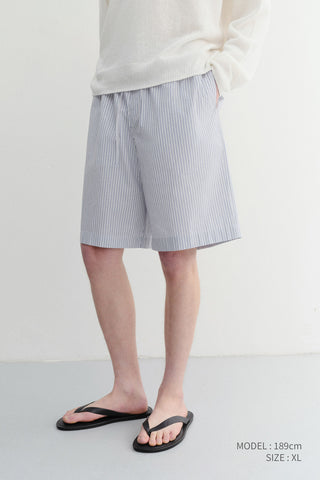 UNISEX PAJAMA BERMUDA SHORTS BLUE STRIPE