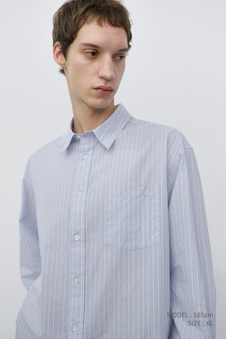 UNISEX INFORMAL SHIRT SOFT BLUE GREY STRIPE
