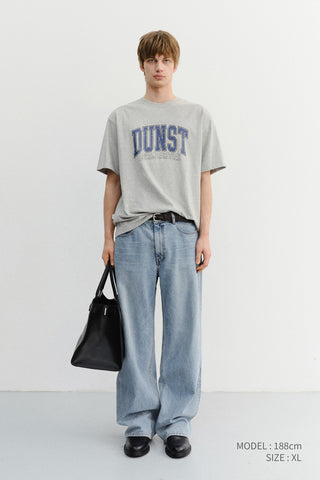 UNISEX VINTAGE ARCH LOGO T-SHIRT MELANGE GREY