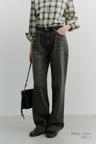 RELAXED WIDE JEANS WASHED GREY