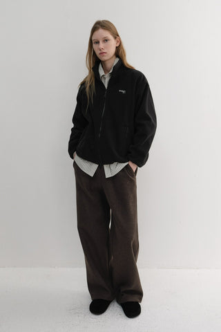 UNISEX JERSEY WIDE PANTS DARK BROWN
