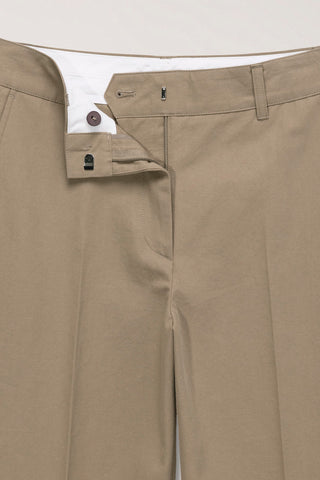 SUMMER STRAIGHT CHINO SLACKS DARK BEIGE