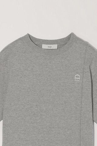 UNISEX LOGO CREASE T-SHIRT MELANGE GREY