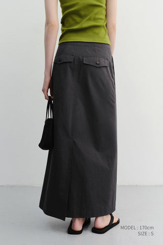 A-LINE MAXI SKIRT CHARCOAL GREY