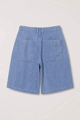 UNISEX LINEN DENIM SHORTS LIGHT BLUE