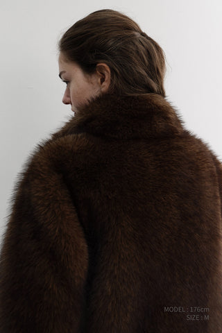 HALF FUR JACKET BROWN