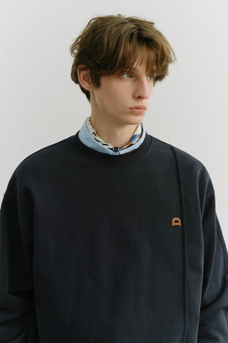 UNISEX DUNST LOGO CREASE SWEATSHIRT FRENCH NAVY