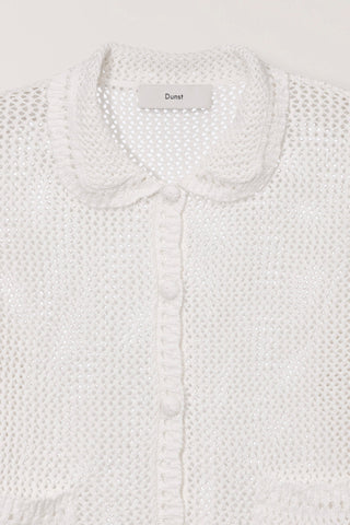 CROCHET COLLARED CARDIGAN IVORY