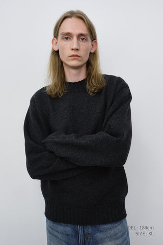 UNISEX CHUNKY ROLL NECK SWEATER CHARCOAL GREY