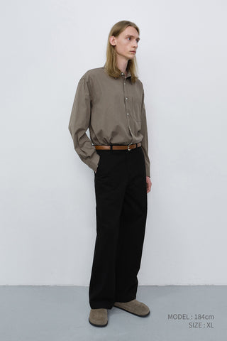 UNISEX INFORMAL SHIRT BROWN STRIPE
