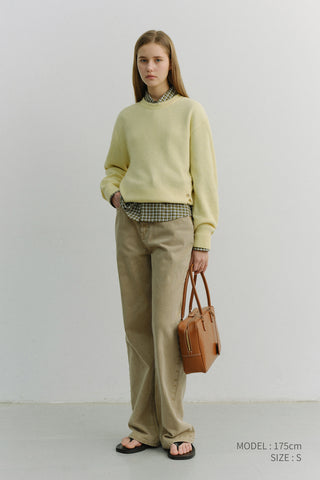 RELAXED WIDE JEANS DYED SAND BEIGE
