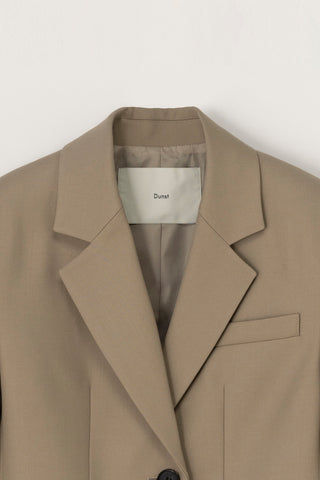 ESSENTIAL 2 BUTTON WOOL BLAZER SAND BEIGE