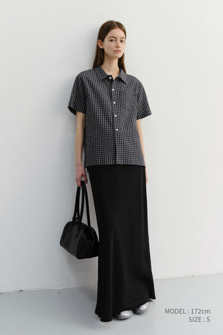 UNISEX CHECKED PAJAMA SHIRT BLACK CHECK