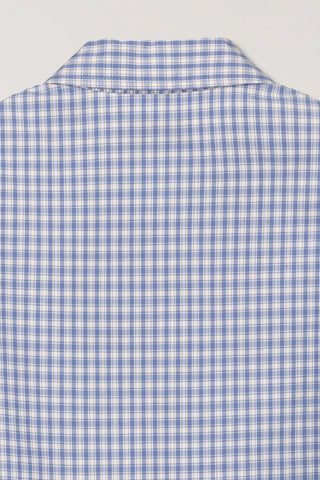 VINTAGE CAP SLEEVE SLIM SHIRT SOFT BLUE CHECK
