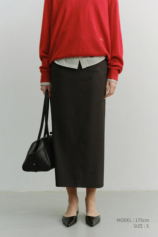 H-LINE STRIPED MAXI SKIRT GREY STRIPE