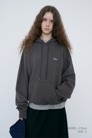 UNISEX GARMENT DYED HOODIE BLACK