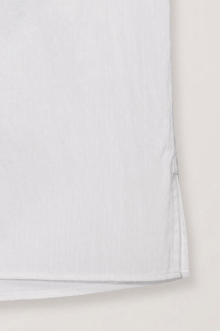 UNISEX OPEN COLLARED STRIPED SHIRT WHITE