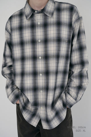 UNISEX WINTER FLANNEL CHECKED SHIRT BLACK