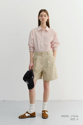 UNISEX SUMMER BREEZE STRIPED OVERSHIRT SOFT PINK