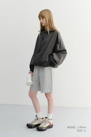 UNISEX LOGO SWEAT SHORTS MELANGE GREY