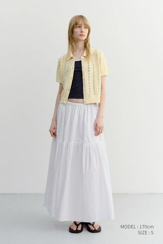 COLLARED HALF SLEEVE CARDIGAN BUTTER