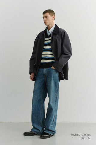 LOW RISE WIDE JEANS CLASSIC BLUE