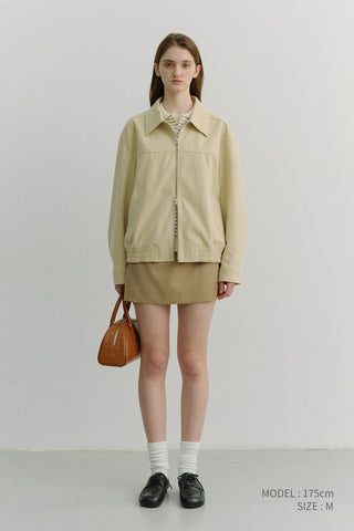 UNISEX ALTER-SUEDE COLLARED BLOUSON CREAM