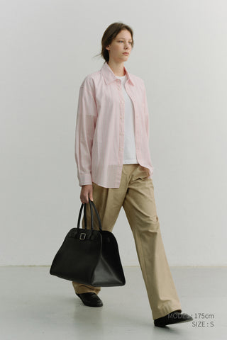 PLEATED CHINO SLACKS CLASSIC BEIGE