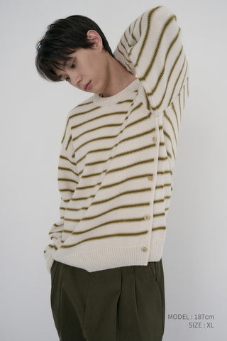 UNISEX STRIPED CHUNKY SWEATER IVORY