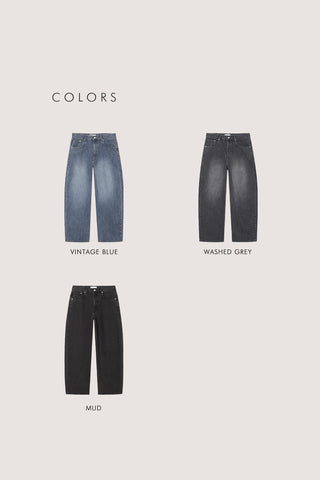RELAXED CURVED JEANS MUD