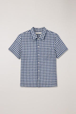 UNISEX CHECKED PAJAMA SHIRT NAVY CHECK