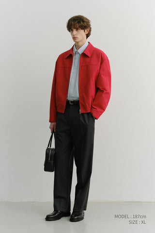 UNISEX COLLARED BLOUSON JACKET RED