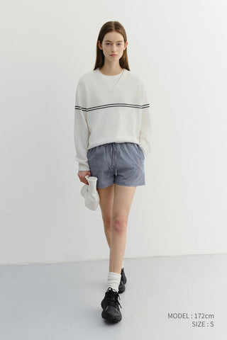 PAJAMA MINI SHORTS NAVY CHECK