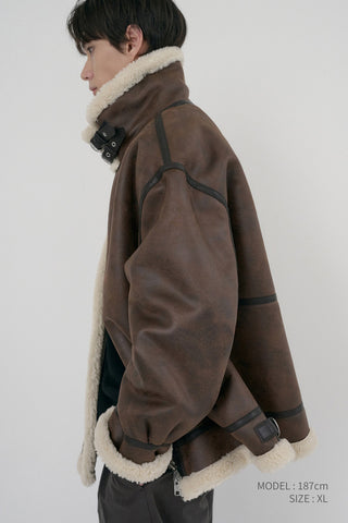 UNISEX B-3 SHEARLING JACKET DARK BROWN