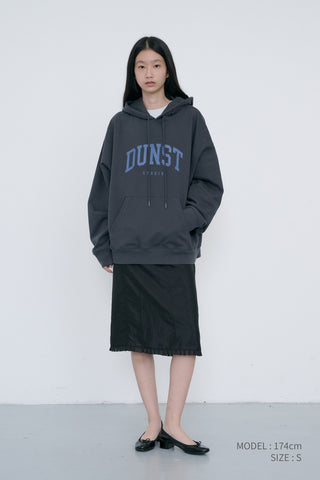 UNISEX ARCH LOGO HOODIE CHARCOAL GREY
