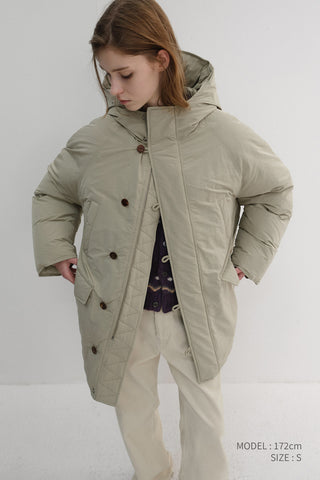 UNISEX GOOSE DOWN PARKA JACKET SOFT KHAKI