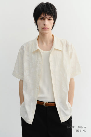 UNISEX HOLIDAY JACQUARD SHIRT CREAM JACQUARD