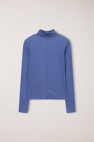 ESSENTIAL ROLL NECK TOP BLUE