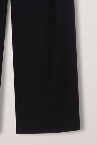 SUMMER DOUBLE PLEATED CHINO SLACKS BLACK