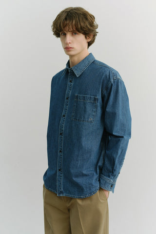 UNISEX OVERSIZED DENIM SHIRT CLASSIC BLUE