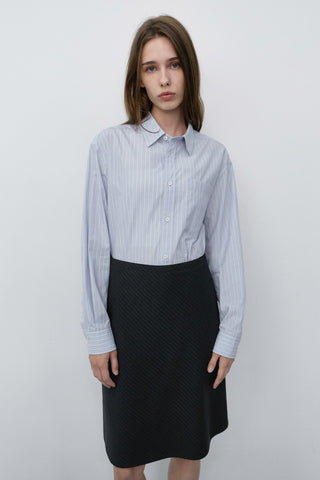UNISEX INFORMAL SHIRT SOFT BLUE GREY STRIPE