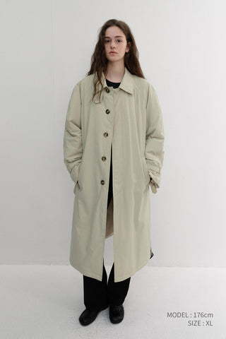 UNISEX PADDED BALMACAAN COAT SOFT BEIGE