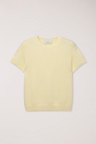 HALF SLEEVE KNIT TOP LEMON BUTTER