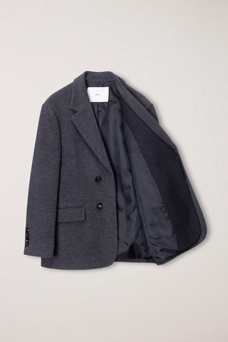 UNISEX LAYERED CASHMERE BLAZER CHARCOAL GREY